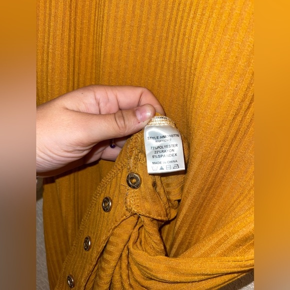 Haute Monde Mustard Gold Stretchy 3/4 sleeve Dress Size XL - Picture 4 of 8